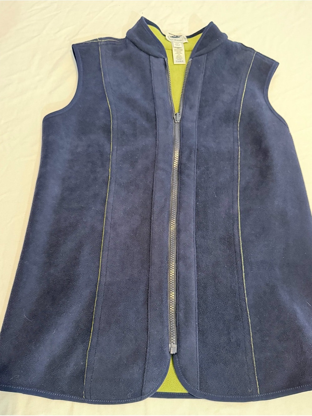 NWOT Susan Graver Women's Blue/Green Full Zip Sleeveless Vest 2XS Reversible